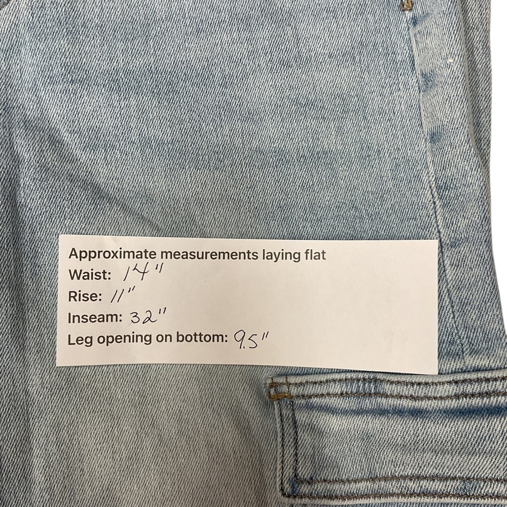 VERVET 90s Vintage Straight Leg Cargo Jeans Light‎ Wash Size 27 - Picture 8 of 12